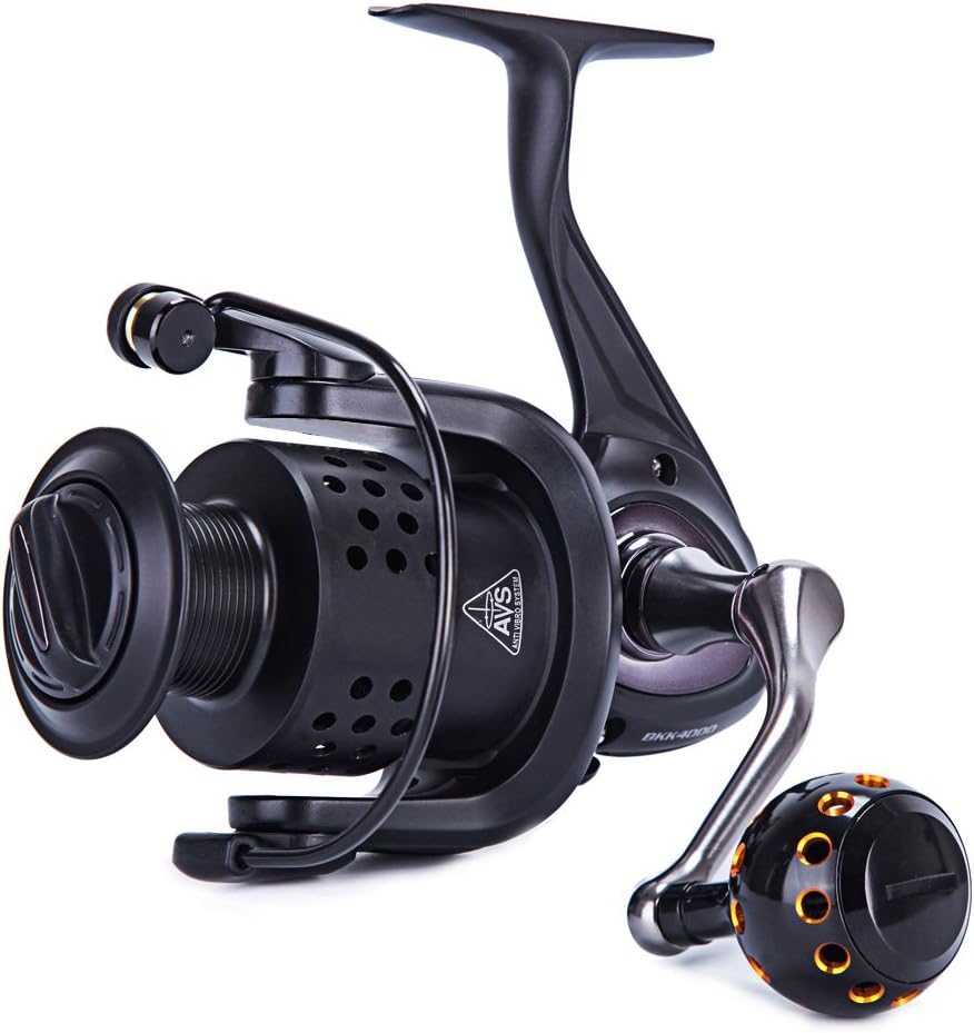 Thekuai Spinning Fishing Reel 9+1BB Stainless Metal Body Smooth Powerful CNC Integrated Carbon Fiber Brakes Anti-Corrosion for Saltwater Freshwater Fishing(JG5000)