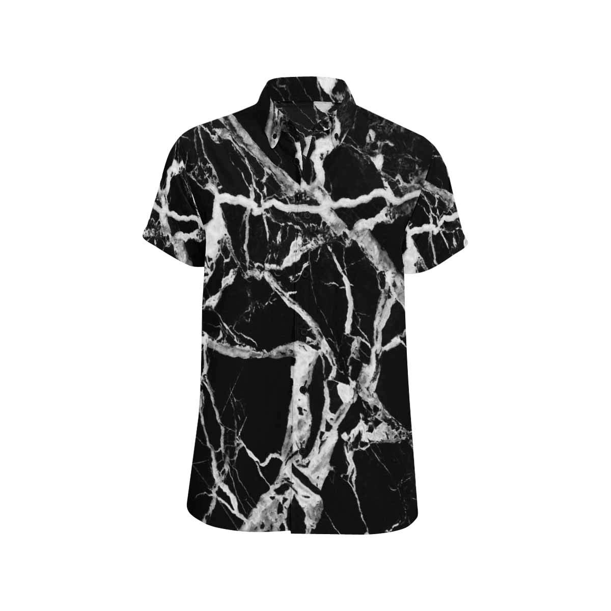INTERESTPRINT Men Botton Up T-Shirt Map of Public Services Area Regular Fit Short Sleeve Polo Casual
