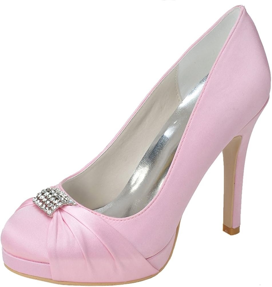 pink round toe pumps