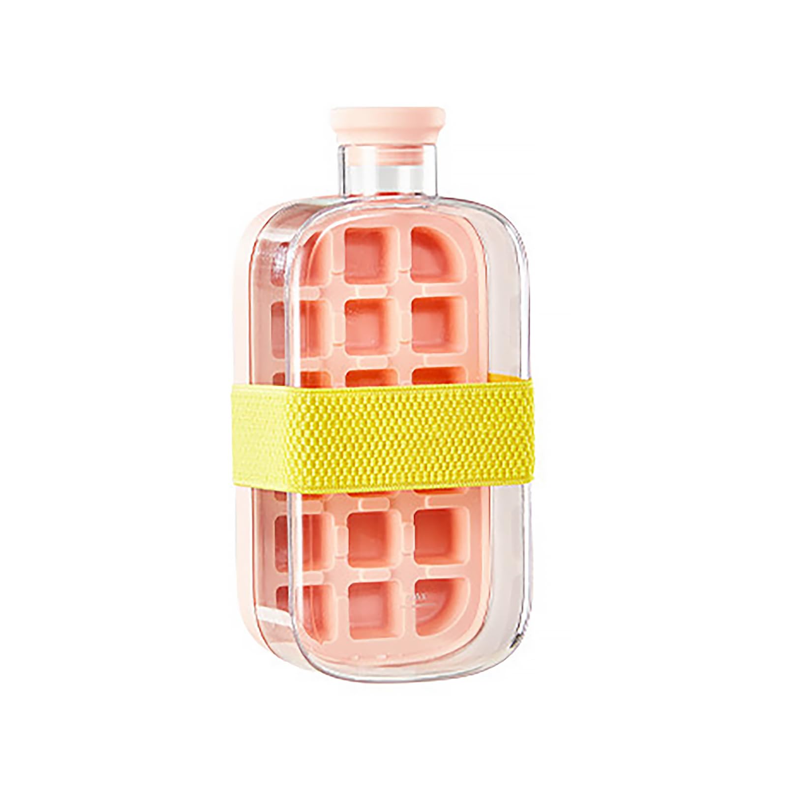 Photo 1 of 2-in-1 Ice Cube Bottle with Straw - Easy Press Ice Tray Water Bottle, Leak Proof Lid, Vertical Ice Maker for Freezer, Travel, Gym & Home Use (Pink, 800ml)