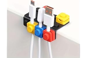 Cable Clips for Desk, Cute Block Cable Organizer, Charging Cord Holder and Wire Management Clips for Phone Cables, USB Cords 