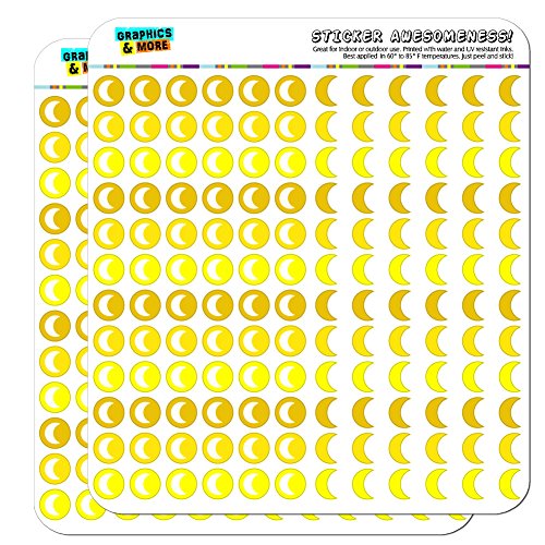 Moon Dots Planner Calendar Scrapbooking Crafting Stickers - Yellow - Clear