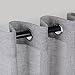 Voilybird Gray Linen Textured Semi Sheer Curtains for Bedroom - Grommets Top 84 Inch Length, 2 Panels