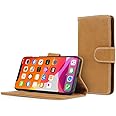 Snugg iPhone 12 Pro Max Case Wallet – Folding Wallet Case with 3 Card Slots, Magnet Closure, and Phone Stand Function – Leather, TPU, and Nubuck iPhone 12 Pro Max Wallet Case – Desert Camel