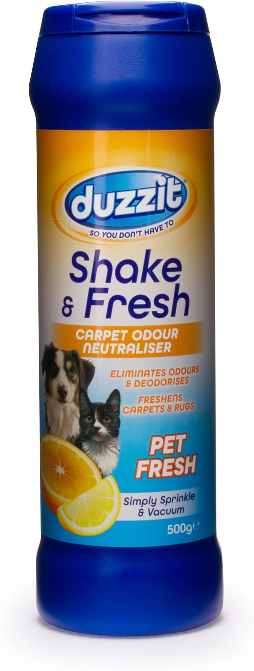 Duzzit Shake & Fresh Pet Fresh 500g Carpet Odour Neutraliser