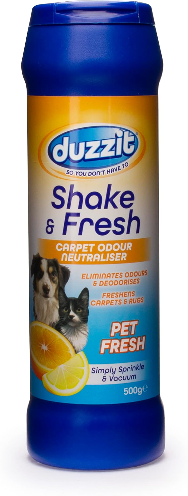 Duzzit Shake & Fresh Pet Fresh 500g Carpet Odour Neutraliser