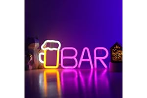 VOCAON Bar Beer Neon Signs Light Wall Decor USB/Battery Powered Neon Lights for Bedroom Girls Kids Birthday Party LED Bar Sig