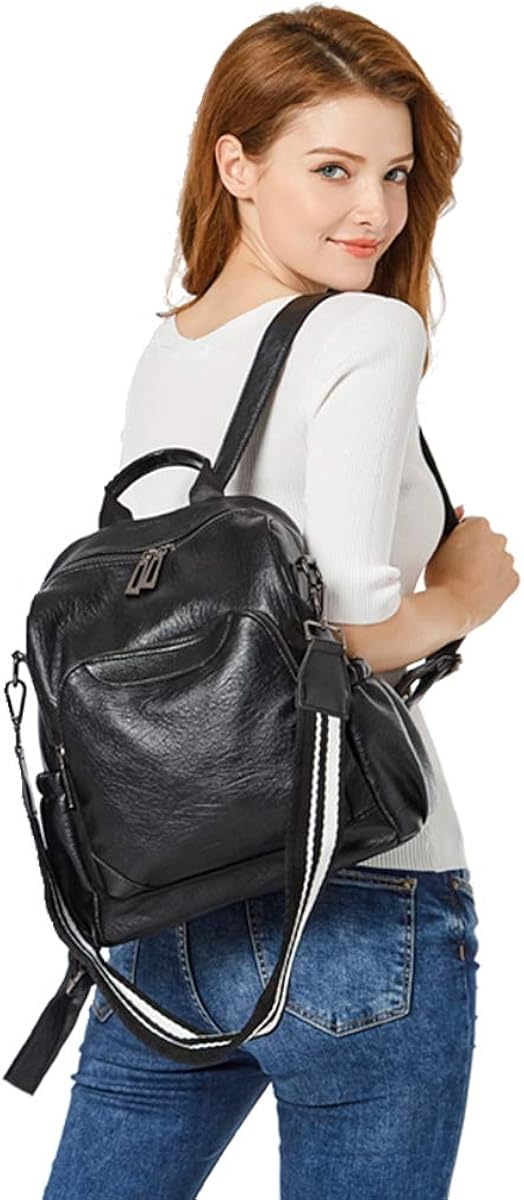 NIYUTA Women Handbag Laptop Tote Bag 10 Inch Leather Large Tote Bag Lightweight Vintage Shoulder Office Bag Lady for Work Travel Shopping Black - Image 3
