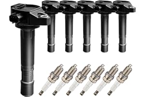GAGOLCAR OEM Ignition Coil Pack UF713 GN10733 and Spark Plugs (Set of 6),Compatible with Acura RLX TLX Honda Accord Crosstour Odyssey Pilot - 3.5L V6, For 30520-5G0-A01 36-8260 C-872
