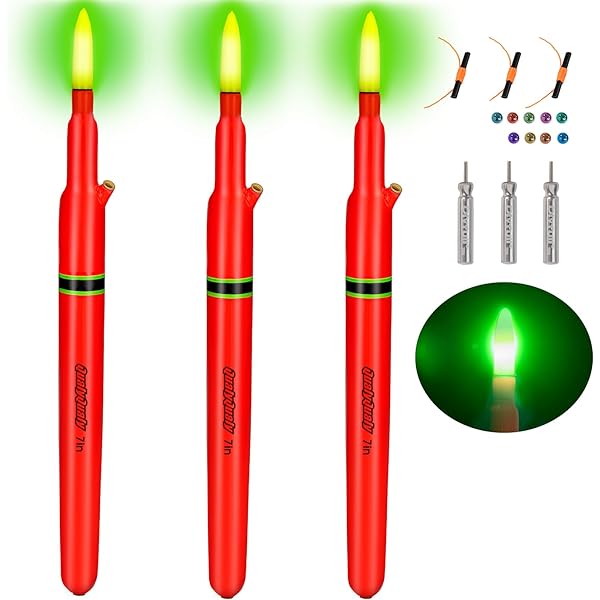 Glow Sticks 6-Pack LED Fishing Night Fishing Lights For Bobbers