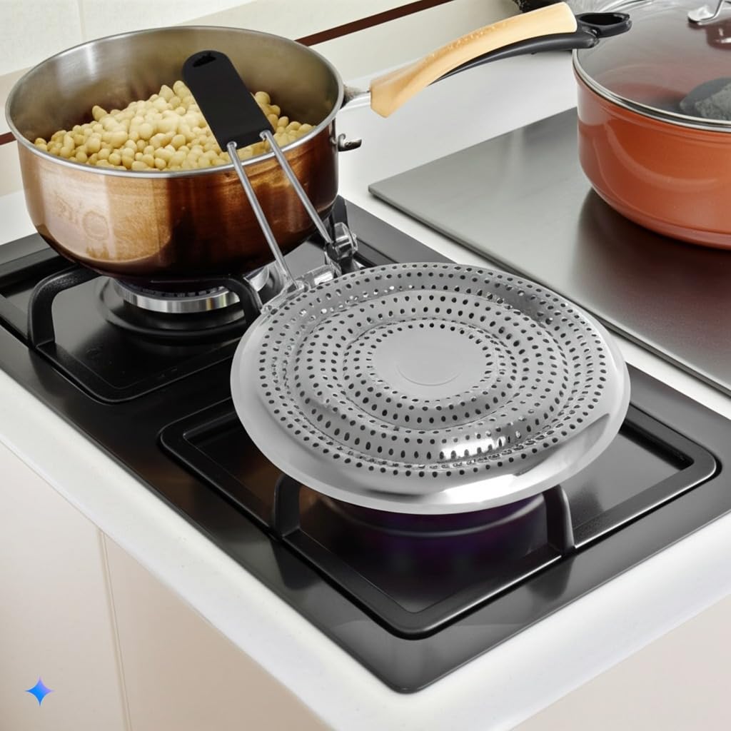 BNYD Heat Diffuser Plate for Gas & Electric Stove – Simmer Ring & Flame Reducer for Even Heat Distribution, Scorch Prevention & Slow Cooking