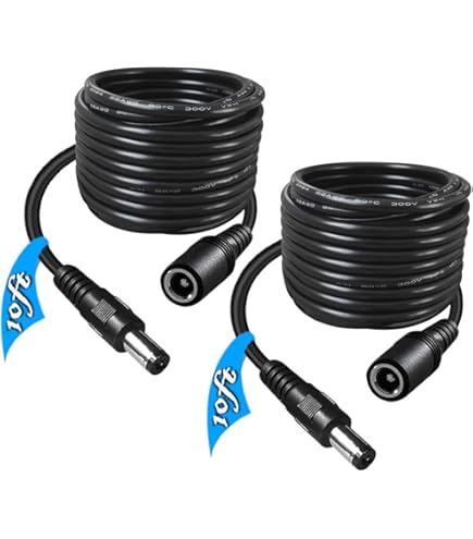 TONTON Cordon d'extension d'alimentation 12V DC 1M, Câble d'extension 2.1mm x 5.5mm compatible avec adaptateur d'alimentation ou chargeur mural 12V DC pour caméra de sécurité CCTV, Caméra, 1M (Blanc TONTON Cordon d'extension d'alimentation 12V DC 1M, Câble d'extension 2.1mm x 5.5mm compatible avec adaptateur d'alimentation ou chargeur mural 12V DC pour caméra de sécurité CCTV, Caméra, 1M (Blanc