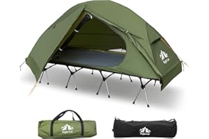 Night Cat Camping Cot Tent - Waterproof 1-Person Off-Ground Combo Cot Bed for Adults Portable Easy Set-up Tent