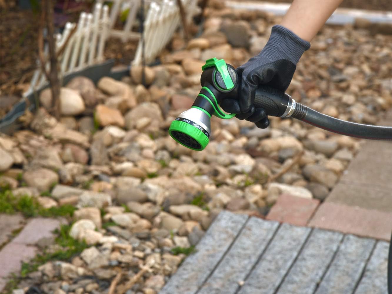 ikris One-Touch Lever Garden Hose Nozzle 9 Pattern Sprayer : Garden & Outdoor