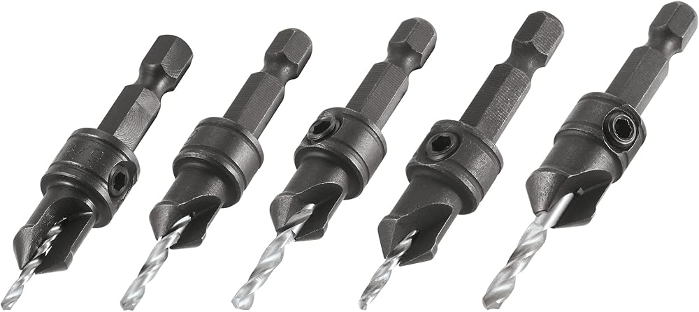 Trend 5-Piece Quick Release Countersink Set 1/4 in Hex Shank HSS Tool Steel