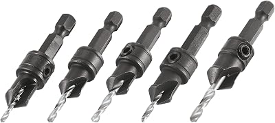 Trend 5-Piece Quick Release Countersink Set 1/4 in Hex Shank HSS Tool Steel