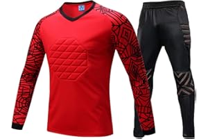 Rayauto Men's Youth Sport Football Soccer Goalkeeper Goalie Foam Padded Top Jersey Pants