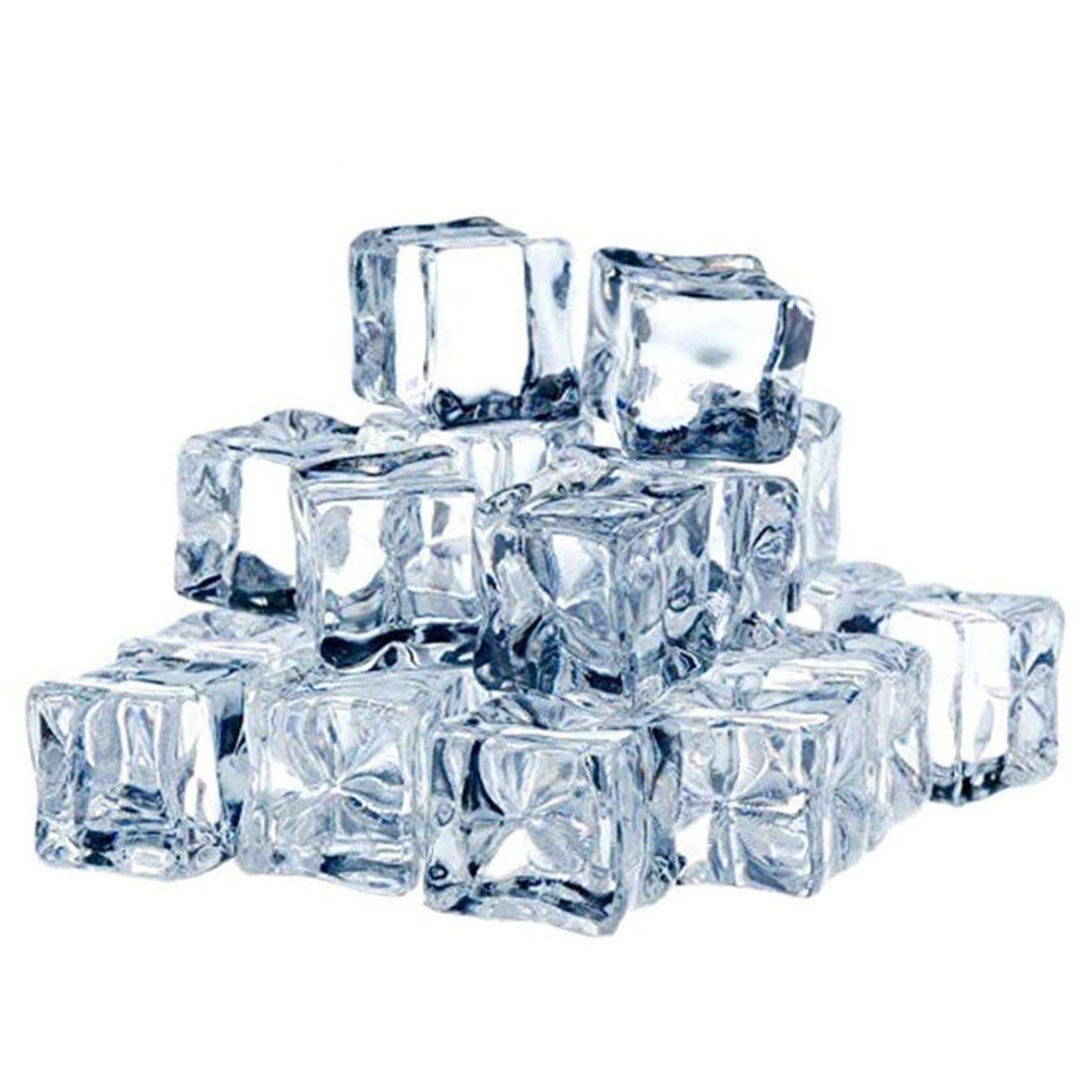 35PCS Crystal Clear Faux Acrylic Square Ice Cube for Photography Props Centerpieces Party Décor