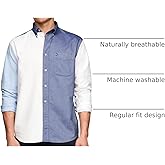 Tommy Hilfiger Mens Long Sleeve Oxford Shirts in Regular Fit, Men's Button Down Shirts, Also Available in Big and Tall