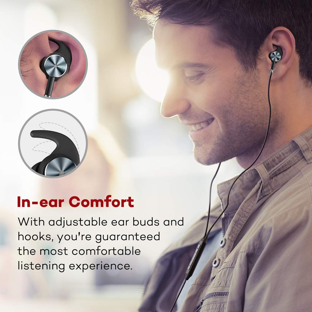 In Ear Corded Earbuds with BuiltIn Microphone Anc Wired Earphones with 15 Hours Playtime