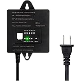 60W Low Voltage Transformer with Timer and Photocell Sensor, 120V AC to 12V DC, IP65 Waterproof, Supply for LED Landscape Light, Outdoor Spotlight, Pathway Light,Garden Light