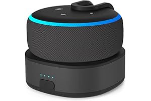Fanxoo ED3 Battery Base for Echo Dot 3rd Gen, Portable Charging Power for Echo Dot 3rd, Alexa Auxiliary Power Accessories (Not Include Echo Dot 3rd) (Black-19W)