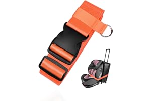 BIGCOON Travel Belt to Suitcase, Convert Kid Car Seat to Airport Stroller Carrier, Safe Travel Solution (Orange)