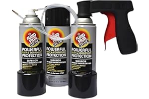 Fluid Film 11.75 oz Rust and Corrosion Inhibitor Spray Black 3 Pack, Spray Can Extension Wand, Can-Gun1 Premium Can Tool Aerosol Spray