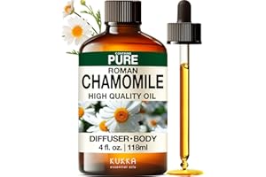 KUKKA ESSENTIAL OILS Kukka Roman Chamomile Essential Oil for Tranquil Retreats and Peaceful Relaxation - 4 Fl Oz - Soothing, Comforting and Calming, DIY Soap Making Scents