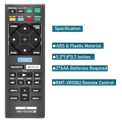 Buy Ctrltv Remote For Sony Blu Ray Remote And Sony Blu Ray Dvd Player Disc 3d Streaming 4k Ultra Hd Uhd Hdr Home Theater p Series Player Rmt Vb100u With Netflix Online In