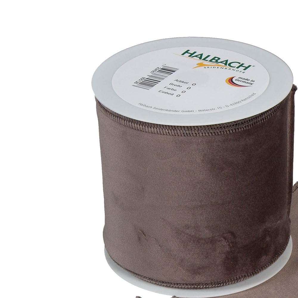 FloristryWarehouse Grey Christmas Velvet Fabric Ribbon 100mm (4") Wide on 8m roll Wired Edge