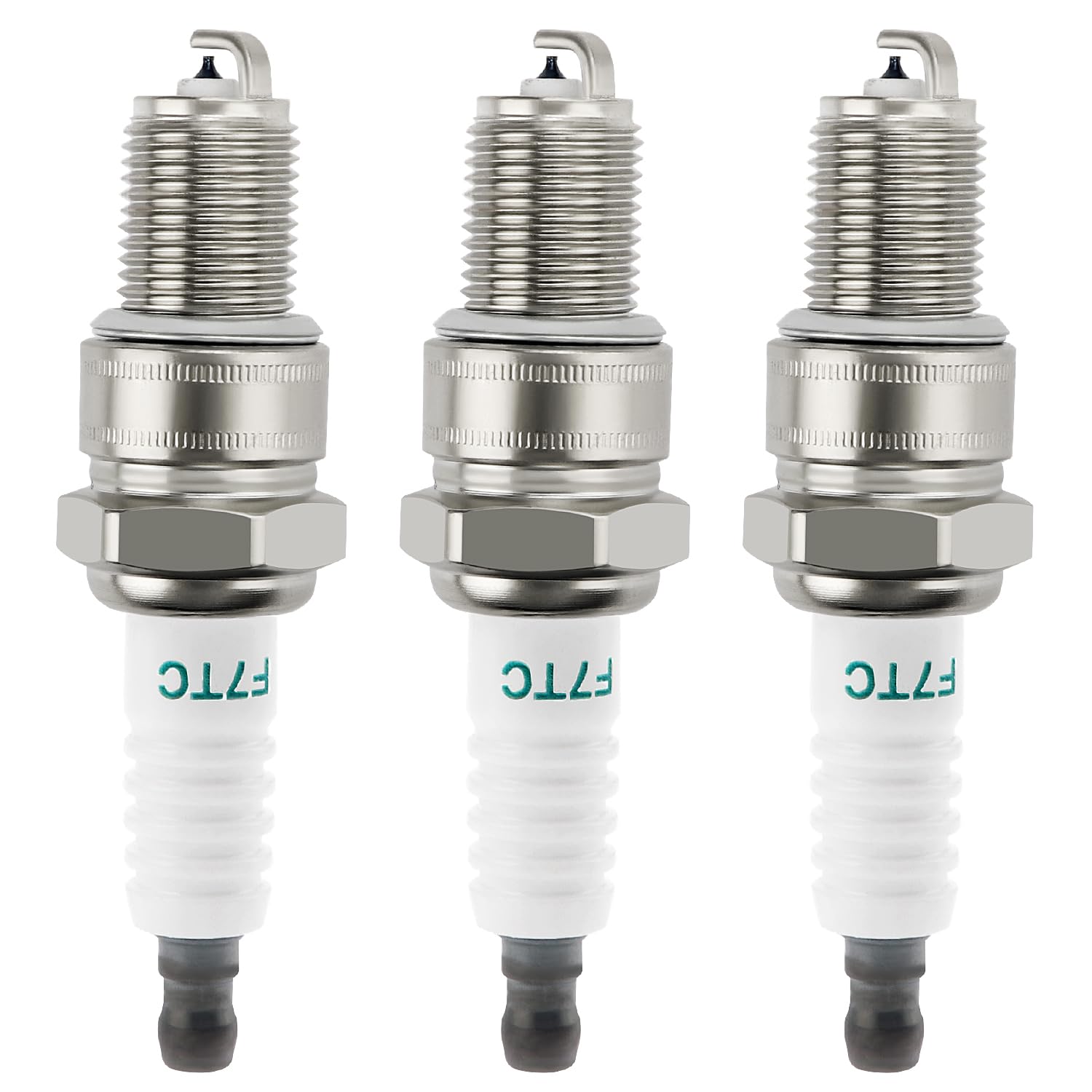 VooGenzek 3 PCS Spark Plug F7TC, Lawnmower SparkPlug, F6TC / F7TC Spark Plug Replacement, for GX120 GX200 GX240 Go Kart Mini Bike Tillage Polishing Machine 168F