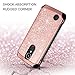 BENTOBEN LG K20 Plus Case, LG Harmony/LG K20 /LG K10 2017 / LG LV5 Case, Luxury Glitter Shockproof Hybrid 2 in 1 Faux Leather Protective Case for LG K20 Plus/LG K20 V/LG K20/LG K10/LG LV5, Rose Gold