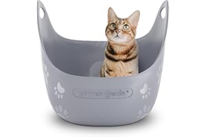 Litter Genie Cat Litter Box | Made with Flexible, Soft Plastic | Features High-Walls and Handles for Privacy and Portability 