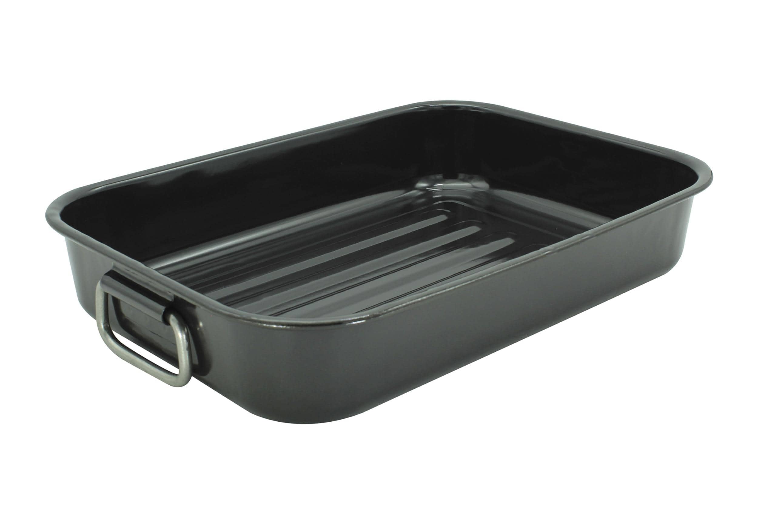 Karl Kruger Grill and Casserole Pan, 43 x 30 x 7.5 cm, Enamel, Black