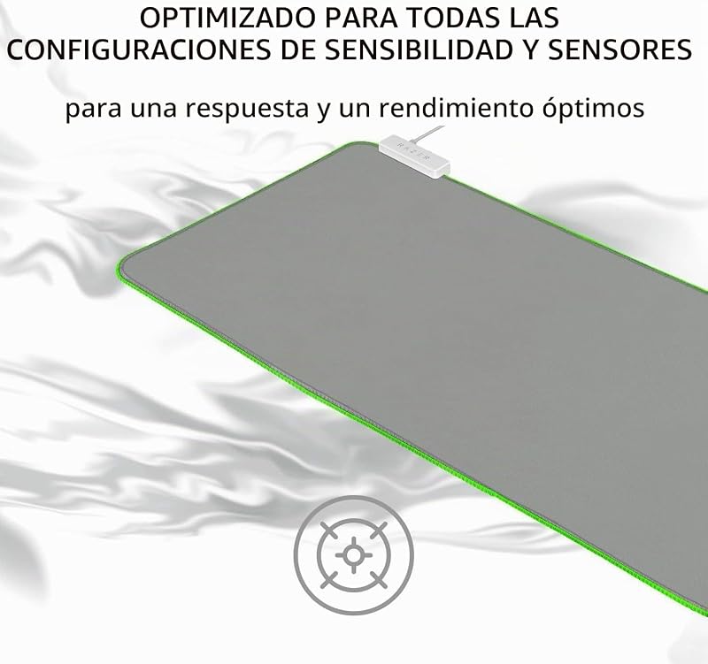 Goliathus Extended Chroma - Tapete de rato (compatível com Synapse 3, base de borracha antiderrapante, fixação de cabo, 255 x 355 x 3 mm) Mercury