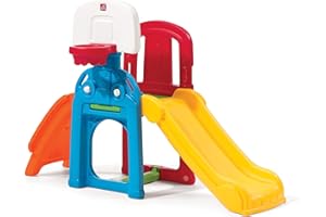 Step2 Game Time Sports Climber, Kids Indoor/Outdoor Playset, Backyard Playground Set, Slide, Climbing Wall, Basketball Hoop, Outside Jungle Gym, For Toddlers 2-6 Years Old