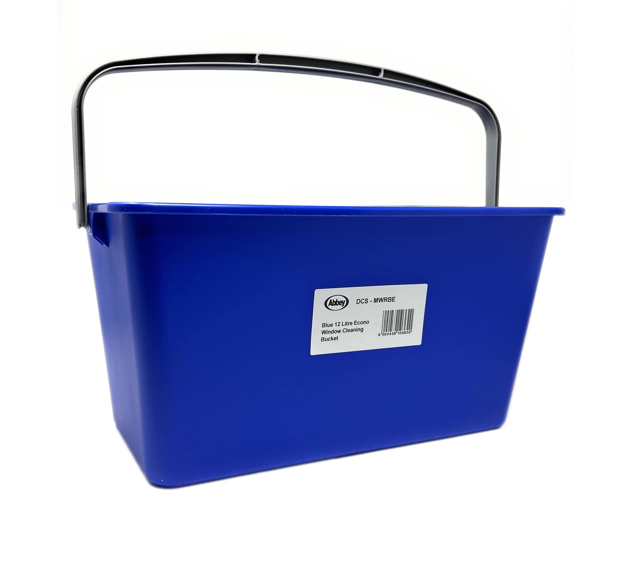 Discounted Cleaning Supplies Window Cleaning Bucket 12 Litre Capacity – Commercial Window Cleaner Rectangle Bucket with Handle - Blue