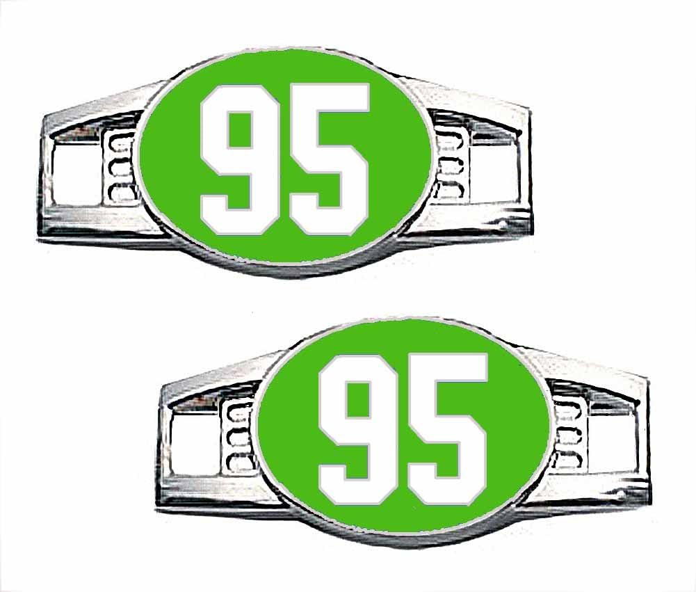 Number Charms (00-99) Jersey Style in Team Colors for Shoelace / Paracord (Kelly Green & White)