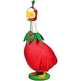 GANSHAYA Strawberry Porch Goose Outfits Strawberry Goose Clothes for Outdoor Garden Yard Patio Lawn Goose Statue