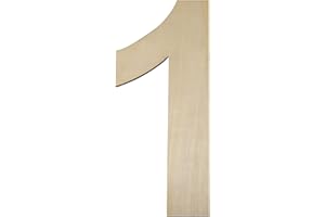 HILAZA 12 Inch Large Wooden Number 1, 1/4 Inch Thick Unfinished Blank Wood Number Slice Sign Board for Wall Decor, Craft, DIY Project, Birthday Wedding Party Decoration