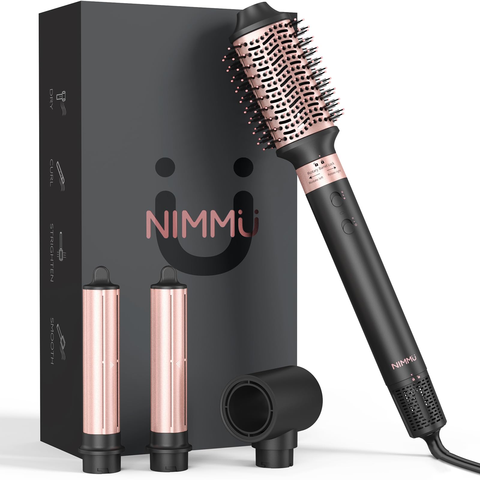 Photo 1 of Nimmu Hair Dryer Brush with 120,000 RPM High-Speed Negative Ionic Blow Dryer Brush Fast Drying, Multi Hair Styler Curlers, Professional Hot Air Styler for Curling Volumizing Straightening Styling