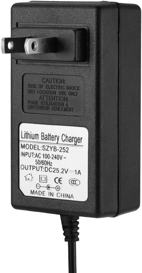 Battery Power Adapter, 25.2V 1A Universal AC to DC Battery Charger Power Adapter with LED Indicator Power Supply Charger Plug for Household Electronics.(us): Electronics