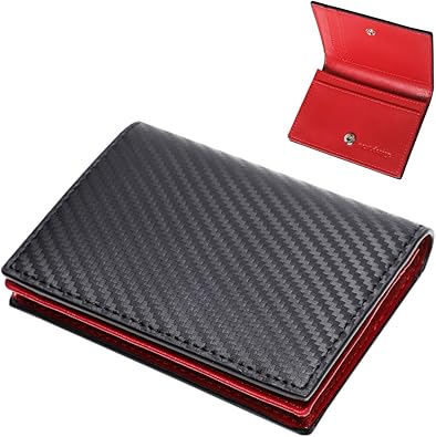 Amazon Next Design カーボンレザー 名刺入れ メンズ 革 本革 50枚 大容量 ビジネス クリムゾン Next Design ネクスト デザイン 名刺入れ