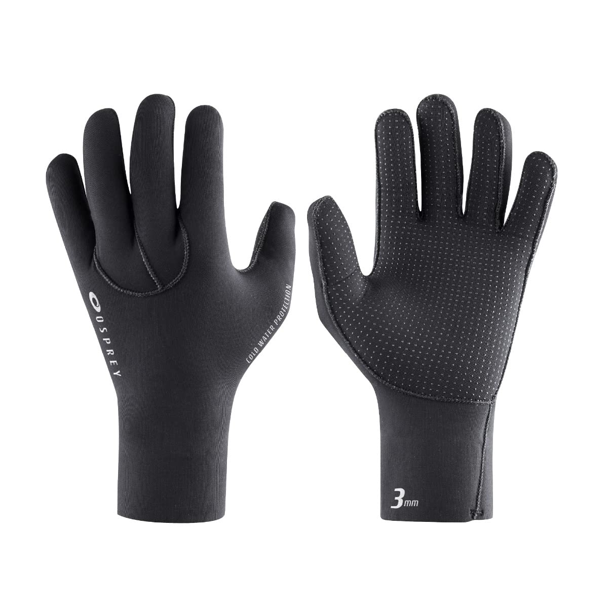 Osprey Wetsuit Gloves, 3 mm Neoprene Surfing Diving Watersport Gloves, XX Small,Black