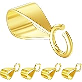 Ofiuny 5Pcs 925 Sterling Silver Slider Pendant Clasp for Necklace with Open Loop, Easy Bails for Jewelry Making, Charm Clasp Connector for DIY Craft (Made in Italy)