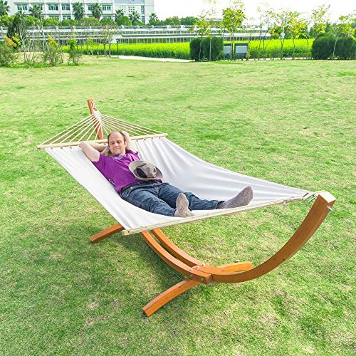 OnCloud Hammock Wood Arc Stand with Double Hammock (10.5 ft)