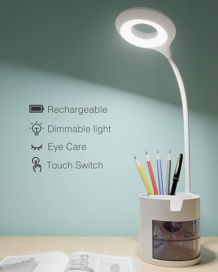 Lampe De Bureau Led Hepside Lampe De Bureau Enfant Dimmable 3 Niveaux De Luminosite Protection Des