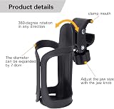 Grapelet Universal Stroller Cup Holder 360 Rotation ABS Clip Adjustable view 2