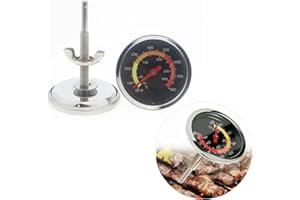 Oven Thermometer with Bracket, Metal Housing Bimetal Oven Thermometer with Dial Display Measuring Range 50 to 400℃ for Home P